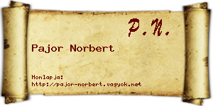 Pajor Norbert névjegykártya